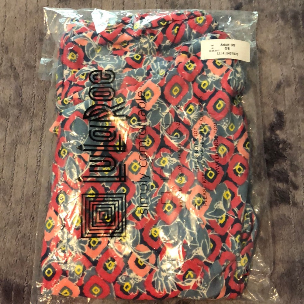 Lularoe One Size Leggings New pink & gray